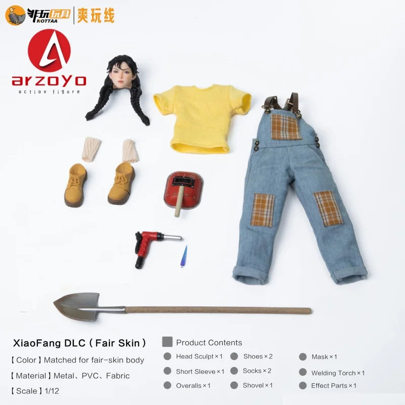Notaman DLC 1/12 Scale Selina Xiaofang Head Legs Cosplay Clothes Accessory Set Model Fit 6'' NT-04 Soldier Action Figure Body