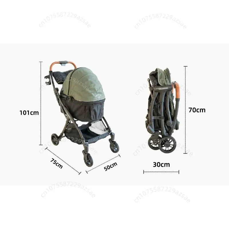 Lightweight Foldable Pet Stroller Small Dog Stroller Multifunctional Pet Stroller Ventilated and Breathable Pet Car