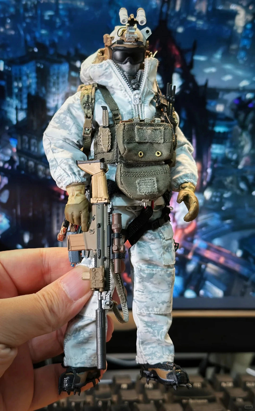 In Stock Original HASUKI SA03 1/12 Scale Black Action Series Snow Mountain Ghost 6inch Full Set Action Figure Model Toys