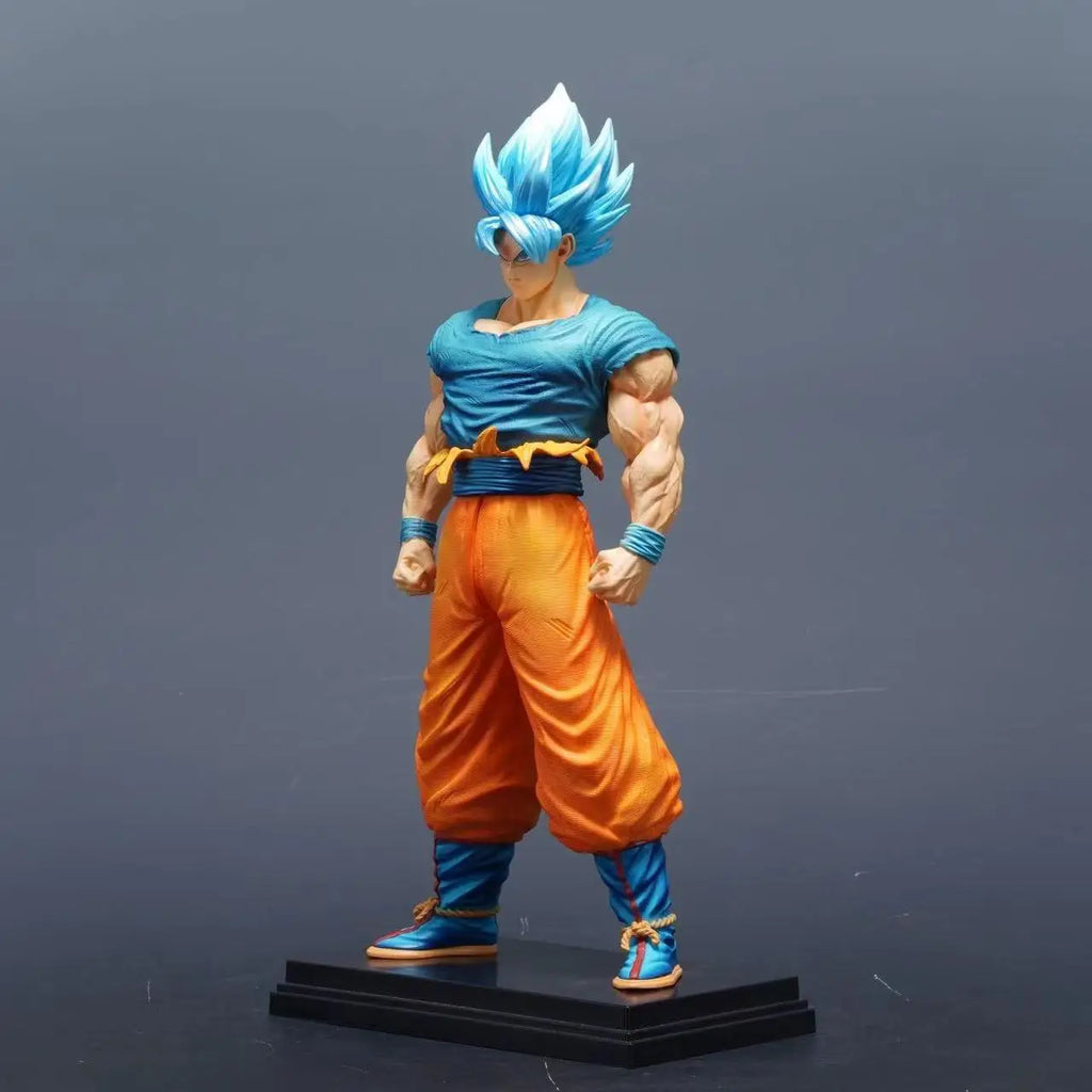 Dragon Ball Z Son Goku Figur Austauschbare Köpfe Super Saiyajin Blau Goku Actionfiguren PVC Statue Sammlung Modell Spielzeug Geschenke