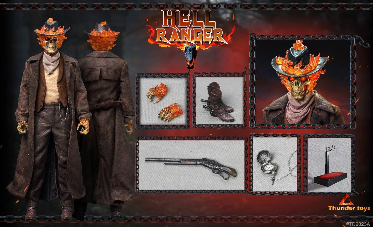 In Stock Thunder Toys TD2023A  TD2023B 1/6 Hell Ranger Figure Model 12 inch Male Soldier Action Doll for Collection