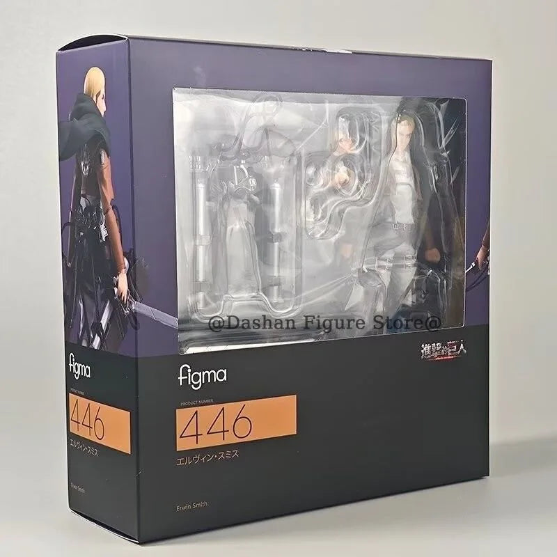 Attack on Titan Action Figure Figma 446 Erwin Smith Figures Anime 15cm Collection Movable Shingeki no Kyojin Model Toys Gifts