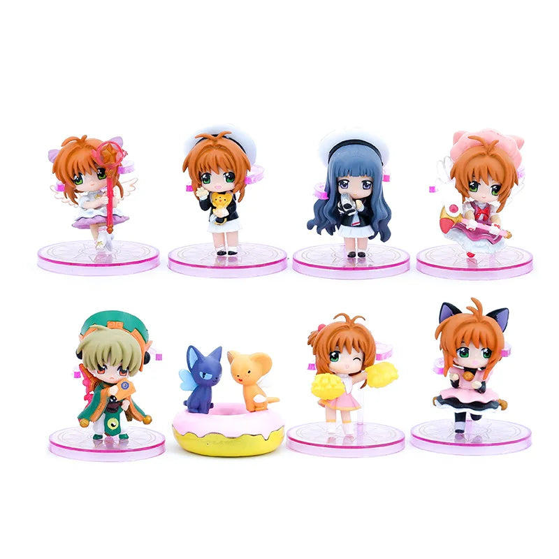 8-teiliges Set Card Captor Sakura – Niedliche Vinyl-Actionfiguren-Sammlung – Animationsmodell-Spielzeug