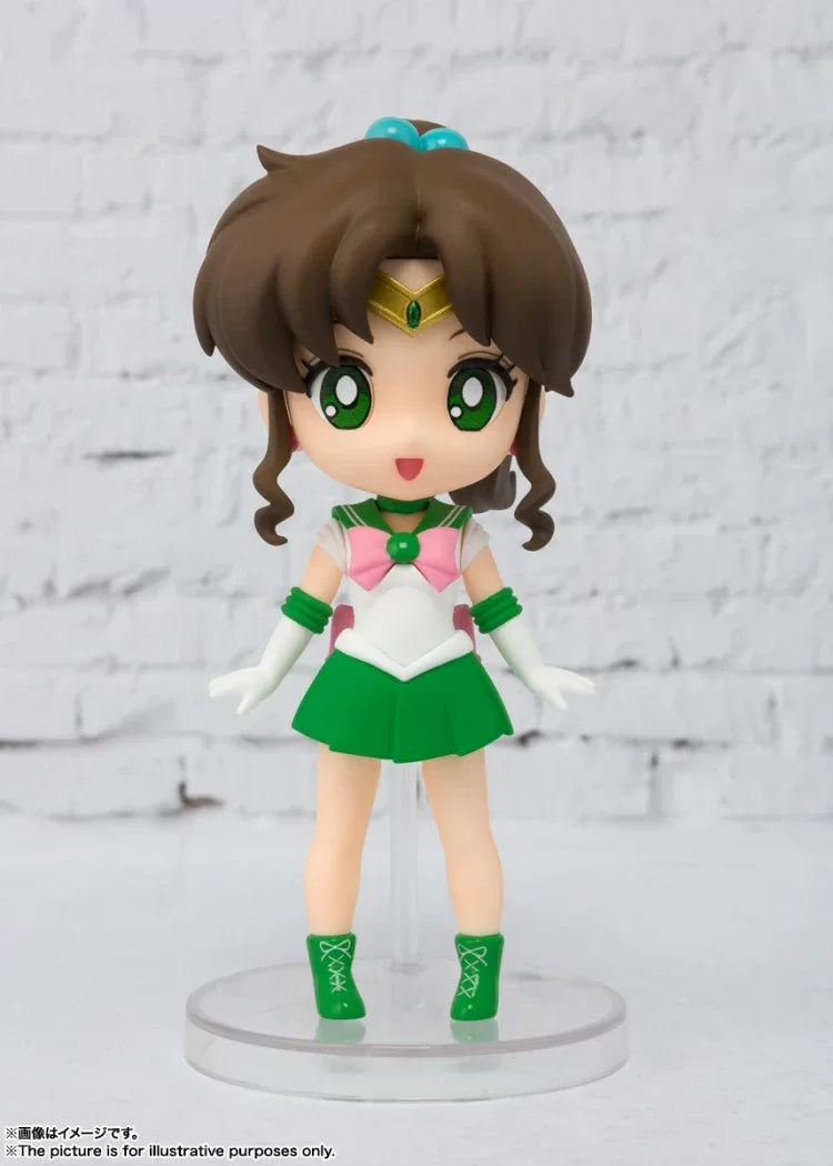 Bandai Original Sailor Moon Anime Figuarts Mini 9cm Sailor Mars Sailor Venus Action Figure Toys For Adult Gift Collectible Model