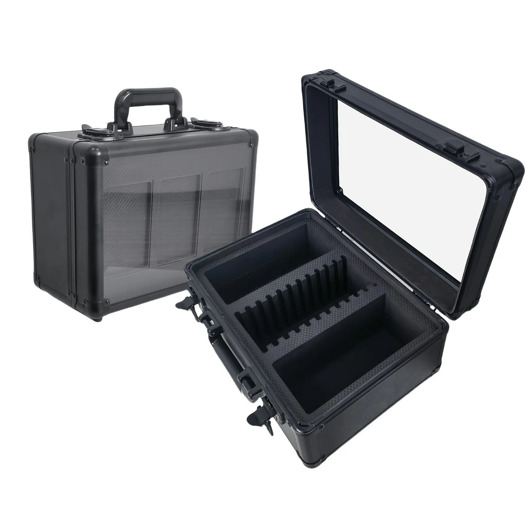 3-Row Card Storage Box Case with Transparent Cover for PSA Graded Slabs - Sports Card Holder Organizer for Trading Cards