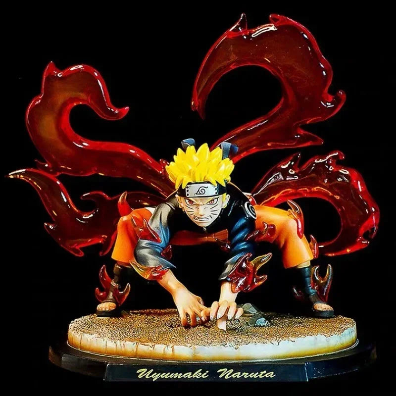 Hot Naruto Anime Figure Uzumaki Naruto Nine Tails 20cm Action Figures PVC Statue Kawaii Model Toy Doll Children Collection Gift