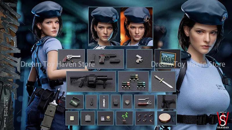 Original SWTOYS FS069 1/6 Scale Female Soldier Jill Anime Game Police Officer Full Set 12Inch Action Figure Model Toys