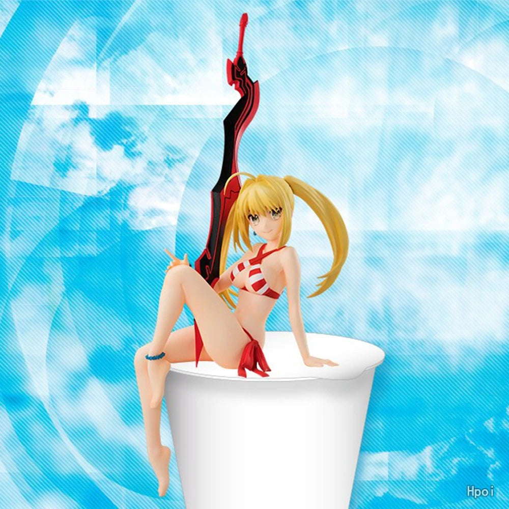 14CM Anime Fate Grand Order Nero Claudius Figure Noodle Stopper Cute Model Toys Gifts Collection Decoration Ornaments PVC