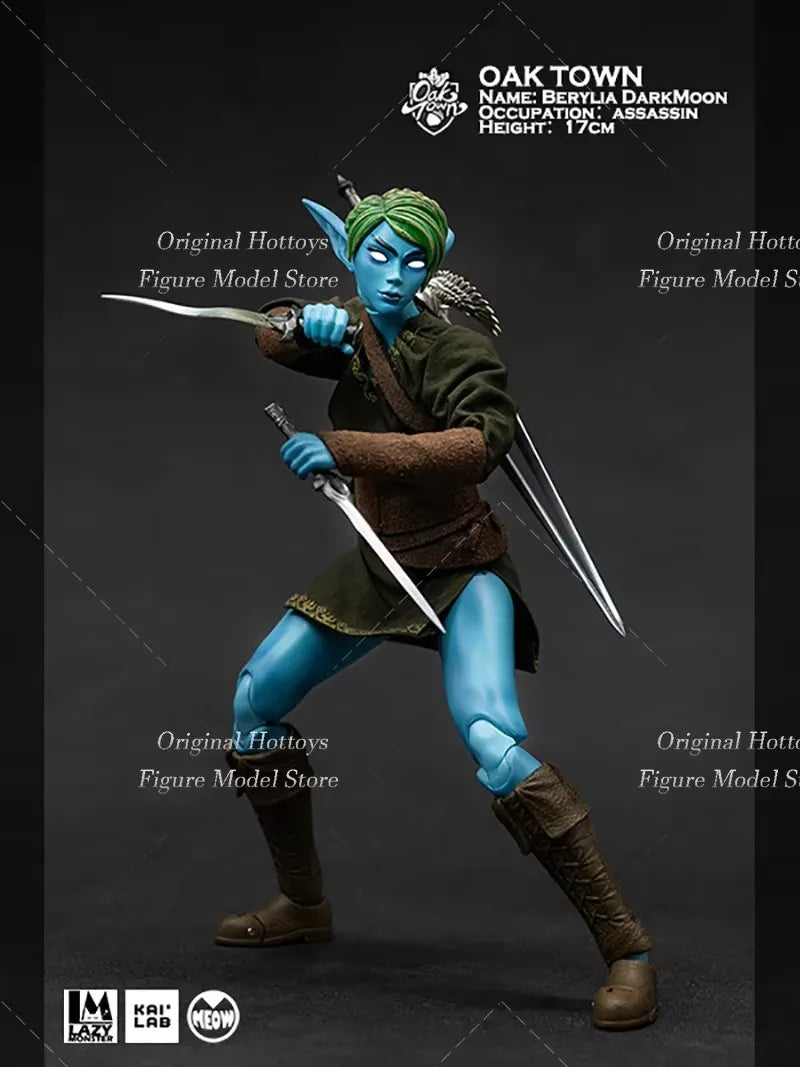 Lazy Monster 1/12 Scale Female Soldier Berylia Darkmoon Oak Town Elf Full Set About 17cm Action Figure Model Doll Gifts