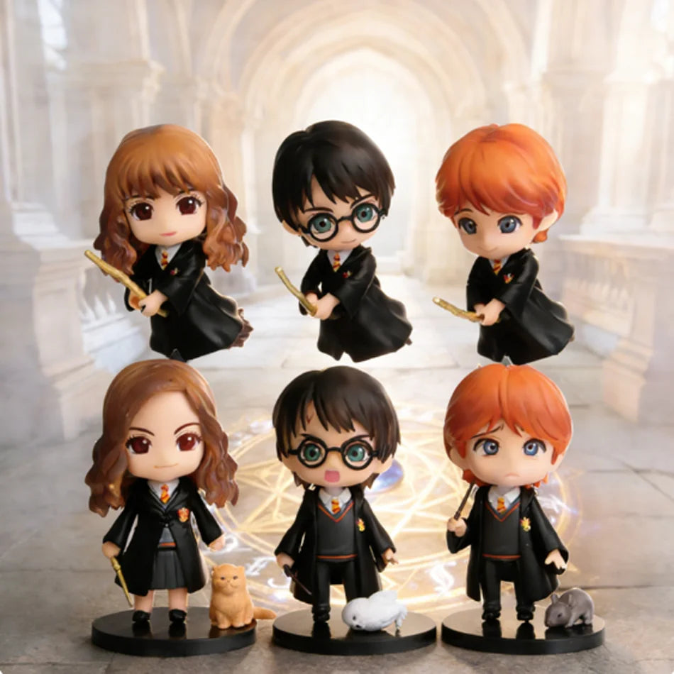 Harry Potter Chibi Models Hermione Ron Hedwig Merchandise Figures Desktop Decor Collectible children's toy New Year's Gift