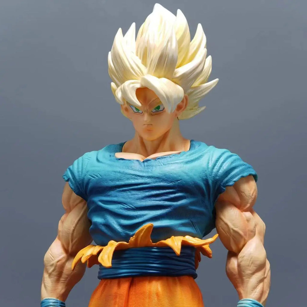 Dragon Ball Z Son Goku Figur Austauschbare Köpfe Super Saiyajin Blau Goku Actionfiguren PVC Statue Sammlung Modell Spielzeug Geschenke