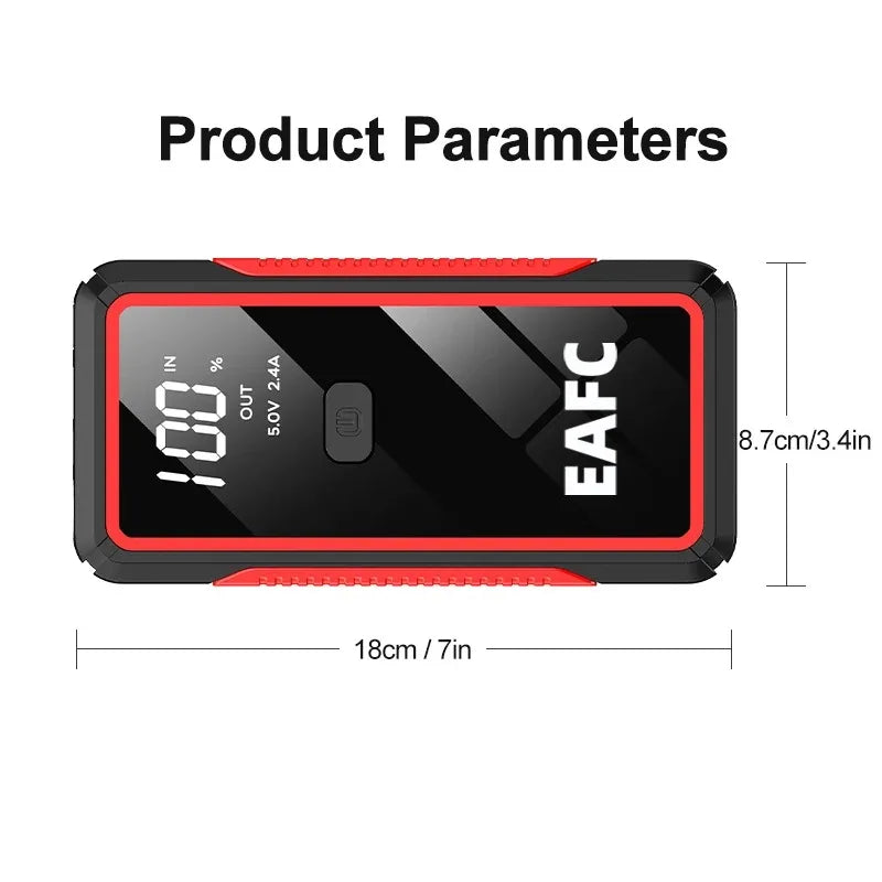 EAFC 2000A Car Jump Starter Portable Power Bank  Car Battery Booster 12V Auxiliary Starting Device for Diesel Gasoline