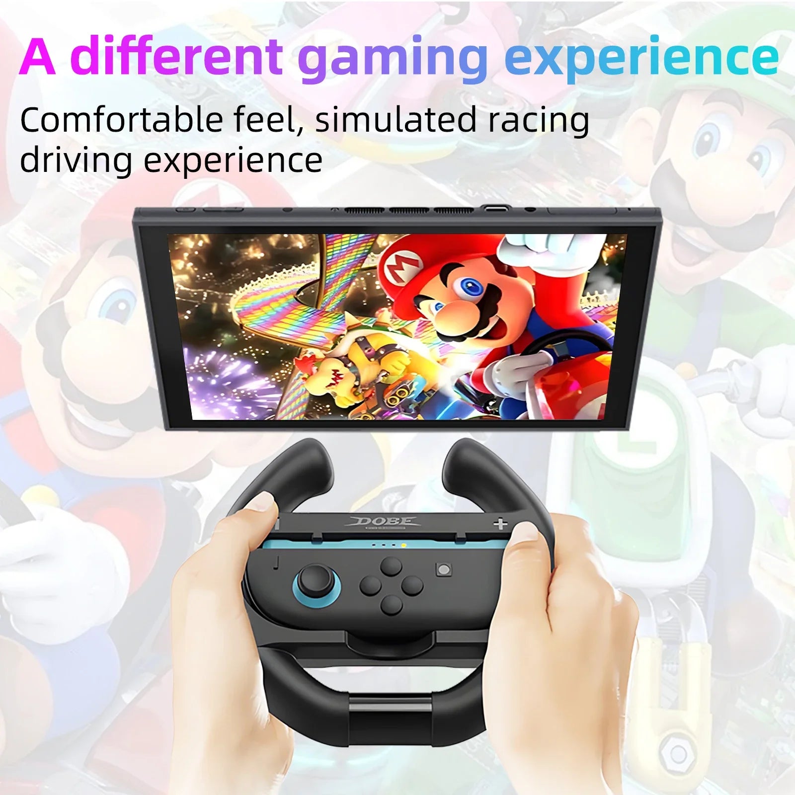 2PCS Game Steering Wheel for Nintendo Switch 2 JoyCon Controller Racing Wheel Hand Grip for Switch2 Kart Games Accessories