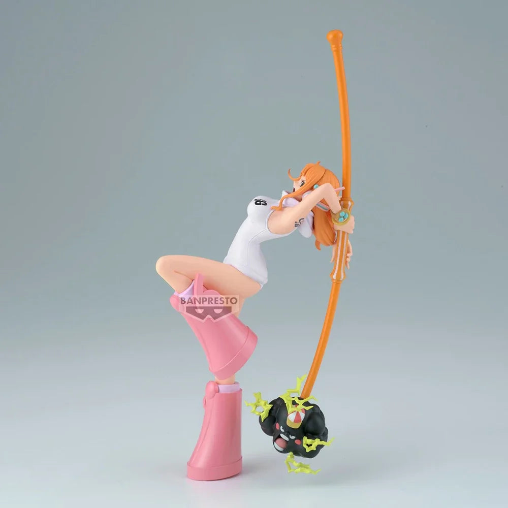 Original Bandai One Piece Battle Record Collection Nami Zeus Kawaii Anime Figure PVC Model Collectible Toys Gift 15Cm