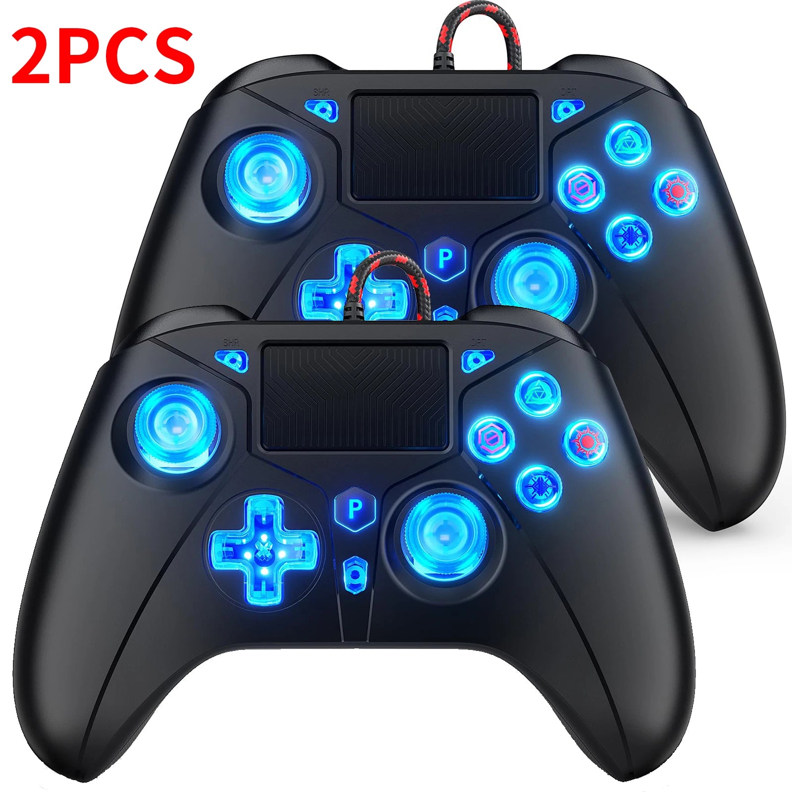 Wired Controller for PS5/PS4/Pro PC Console Remote Control Handle Gamepad Turbo Dual Vibration 2m Cable No Delay Instant Connect