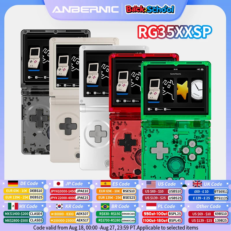 ANBERNIC RG35XXSP Flip Handheld Game Console 3.5'' IPS Screen Linux 64bit WiFi Bluetooth Retro Video Gaming Console 64G 5K Games