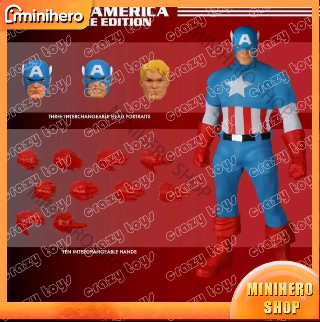 In Stock Mezco Ant ONE 12 Inch Silver Age Captain America Action Figure 1/12 Scale Collectible Toy for Adults Kids Fans Gift