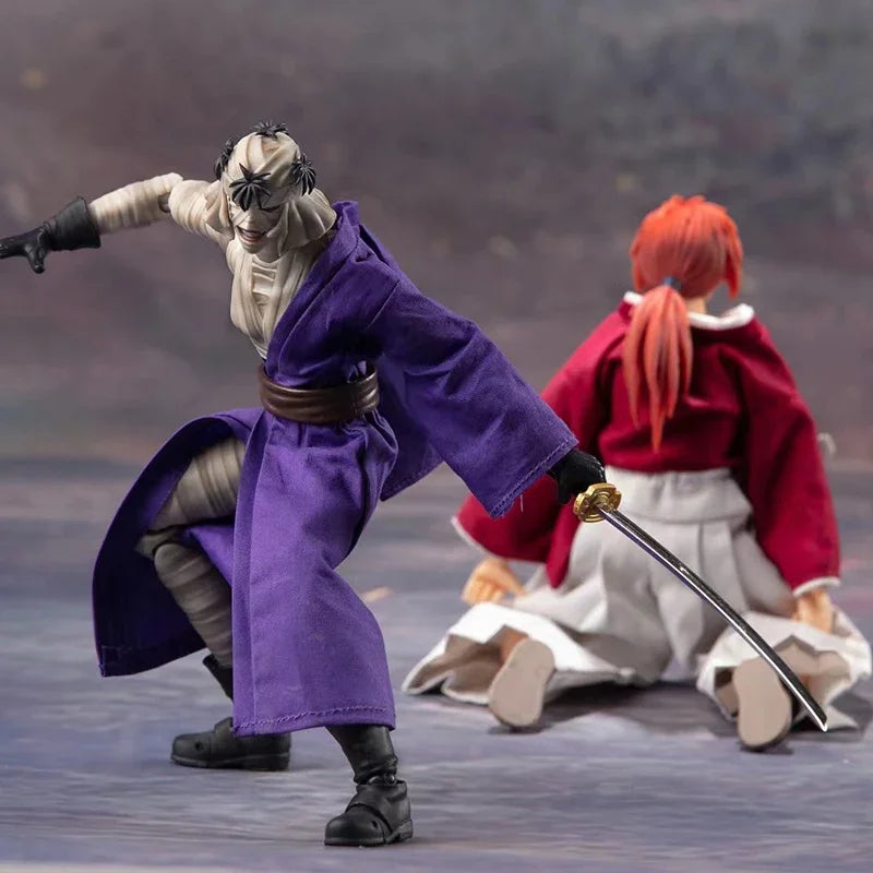 Great Toys/GT Rurouni Kenshin Himura Sagara Sanosuke Shishio Makoto SHF 1/12 16cm/6 inch PVC Action Figure Model In Stock