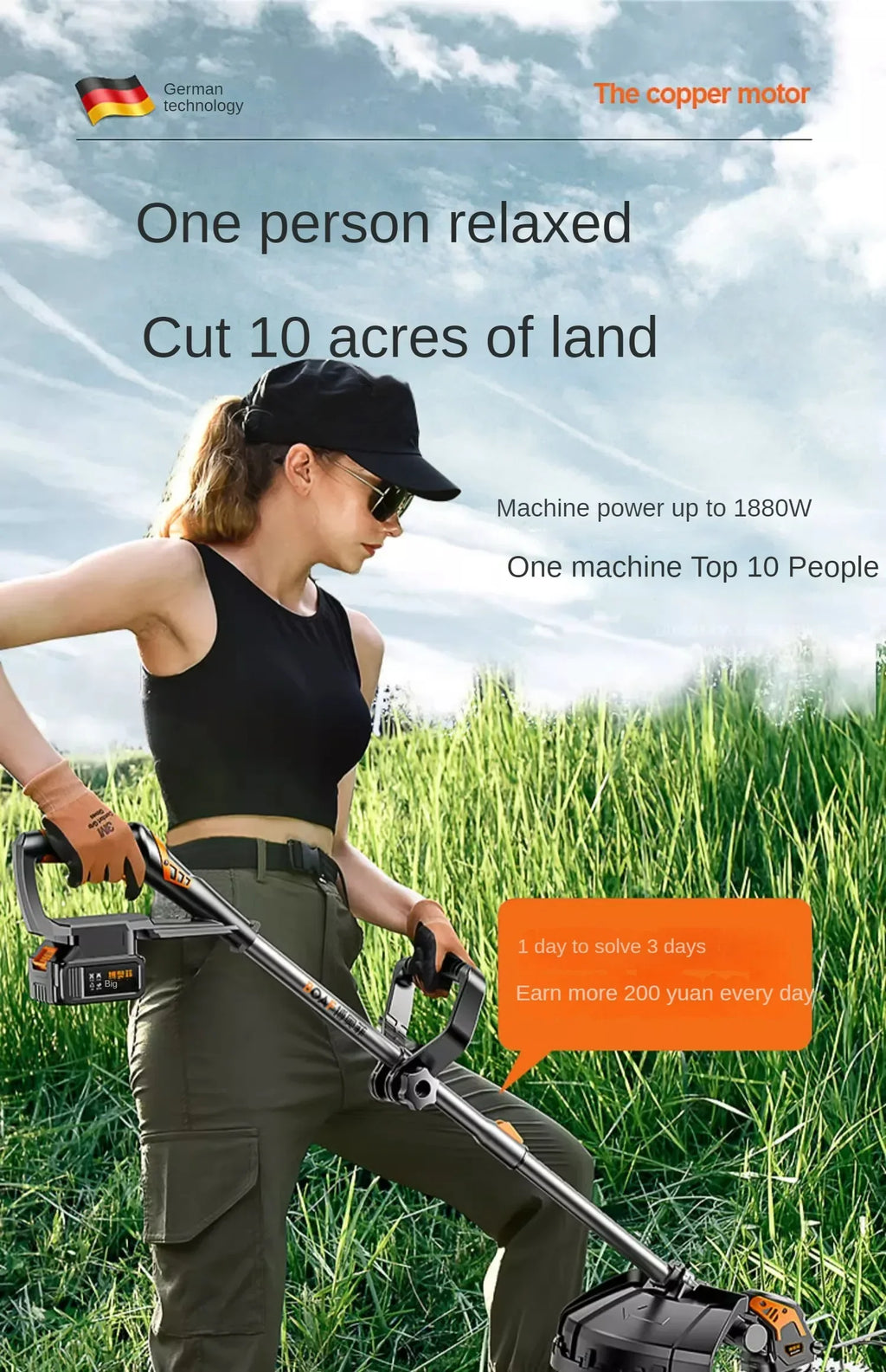 Lightweight and Efficient Grass Cutter for Home Garden A