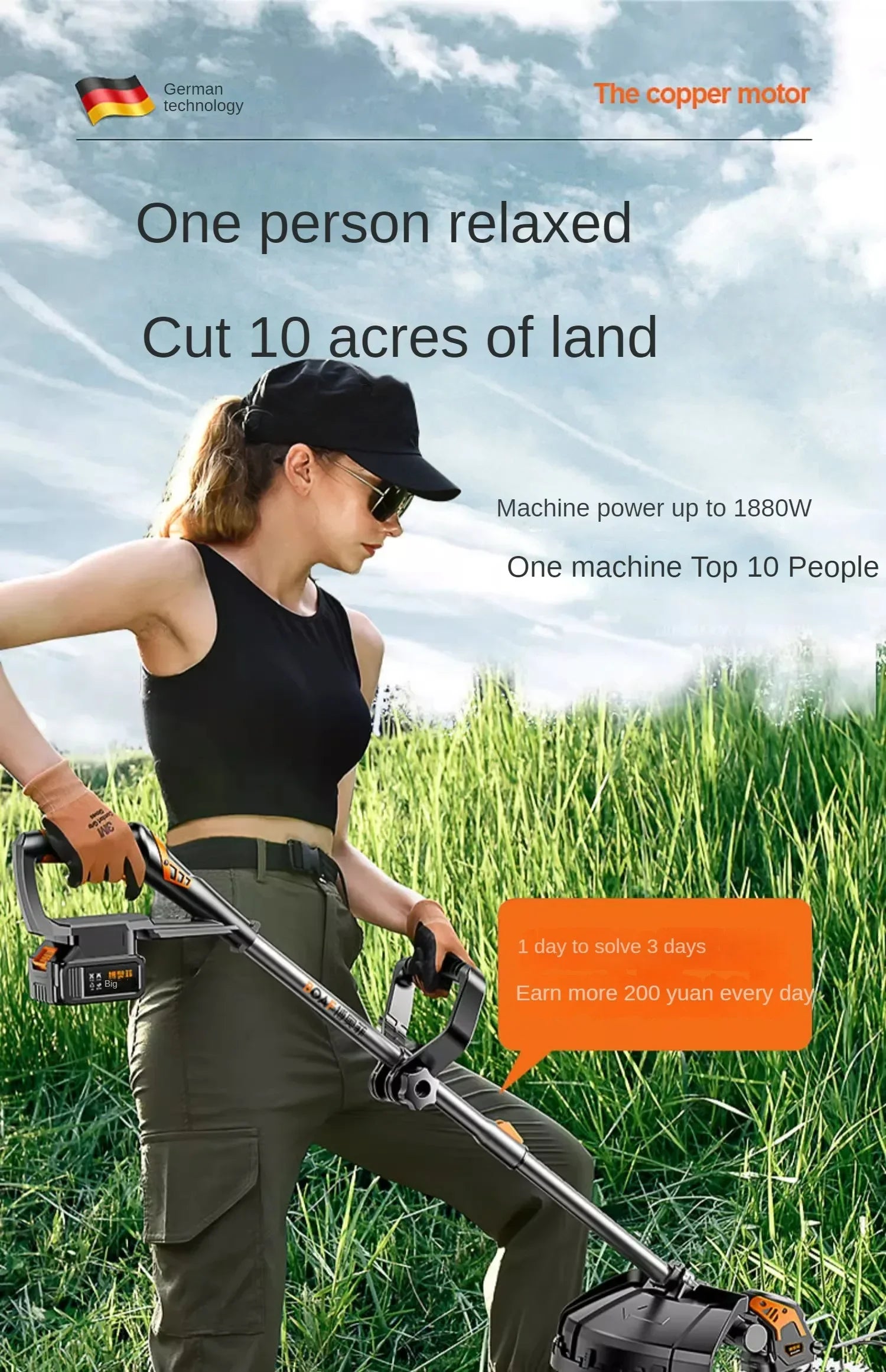 Lightweight and Efficient Grass Cutter for Home Garden A