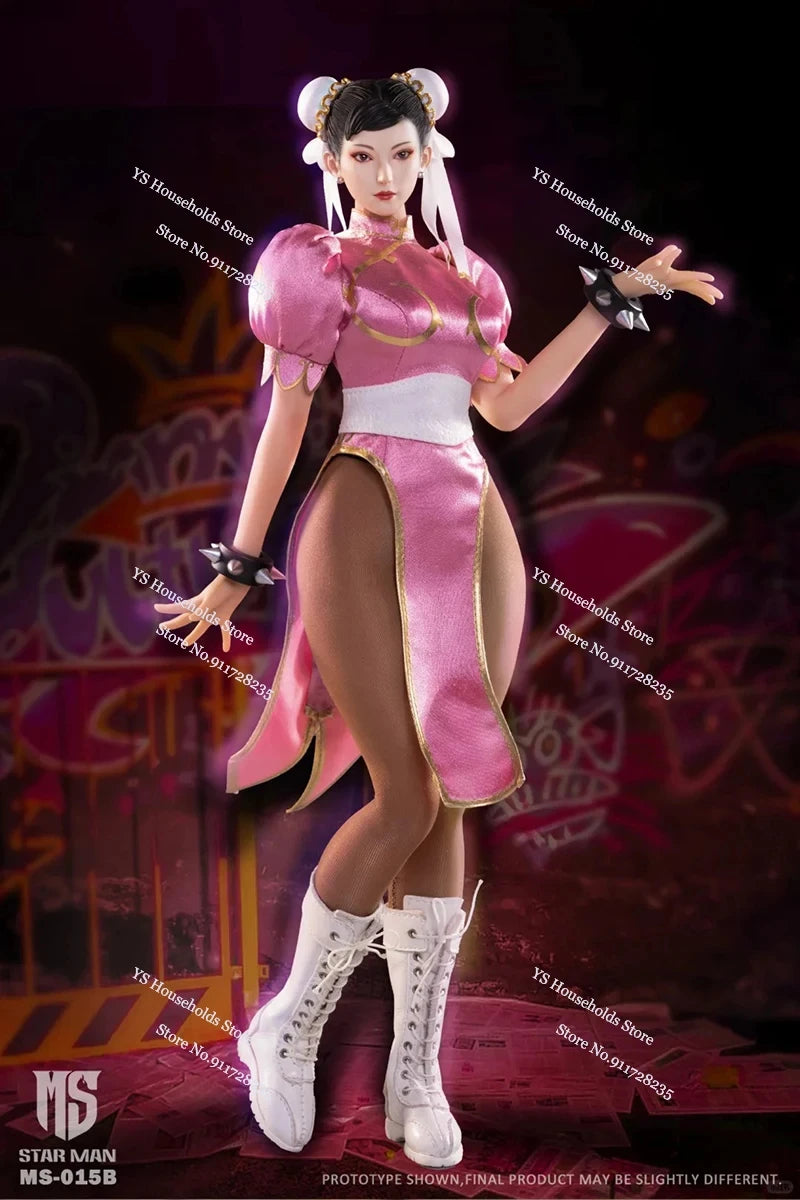 Quick Shipment 1/6 Female Fighter Chun Li Cloth Action Figure Janpanese Game Muscle Body Design STAR MAN MS-015 12" Soldier