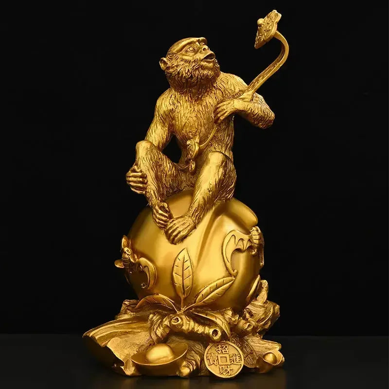 Feng Shui Reichtum anziehen Kupfer Tier Ruyi Affe Ornamente Sternzeichen Segen Leben Home Wohnzimmer Dekor