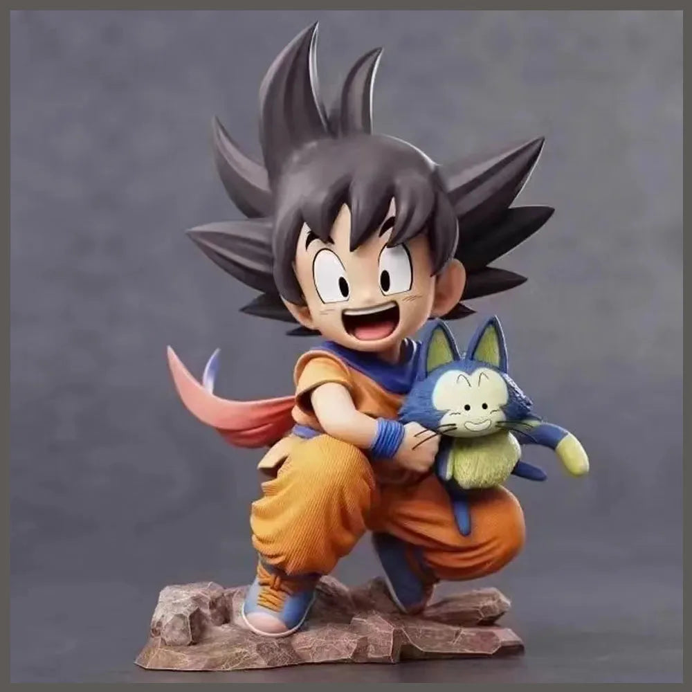 Dragon Ball Kindheit Little Goku Umarmungen Puer Ya Mu Tee Little Follower Figur Puppe PVC Modell Statue Sammlung Spielzeug Ornamen Geschenk