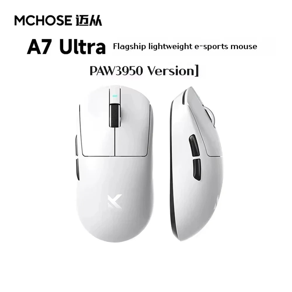 MCHOSE A7 Series Mouse PAW3950 8K Top Speed Receiver Ergonomics 2.4G Wireless Gaming E-Sports Mice Customized PC Accessory Gifts