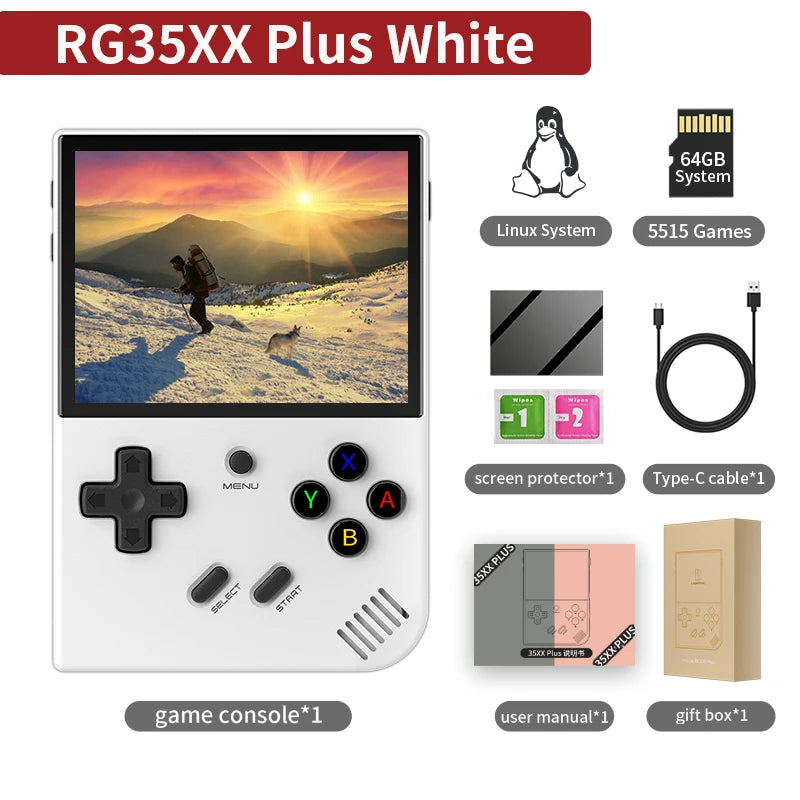 ANBERNIC RG35XX Plus/RG35XX Retro-Handheld-Spielkonsole 3,5-Zoll-IPS-Bildschirm Linux Tragbarer Videospiel-Player unterstützt HD-MI-TV-Ausgang