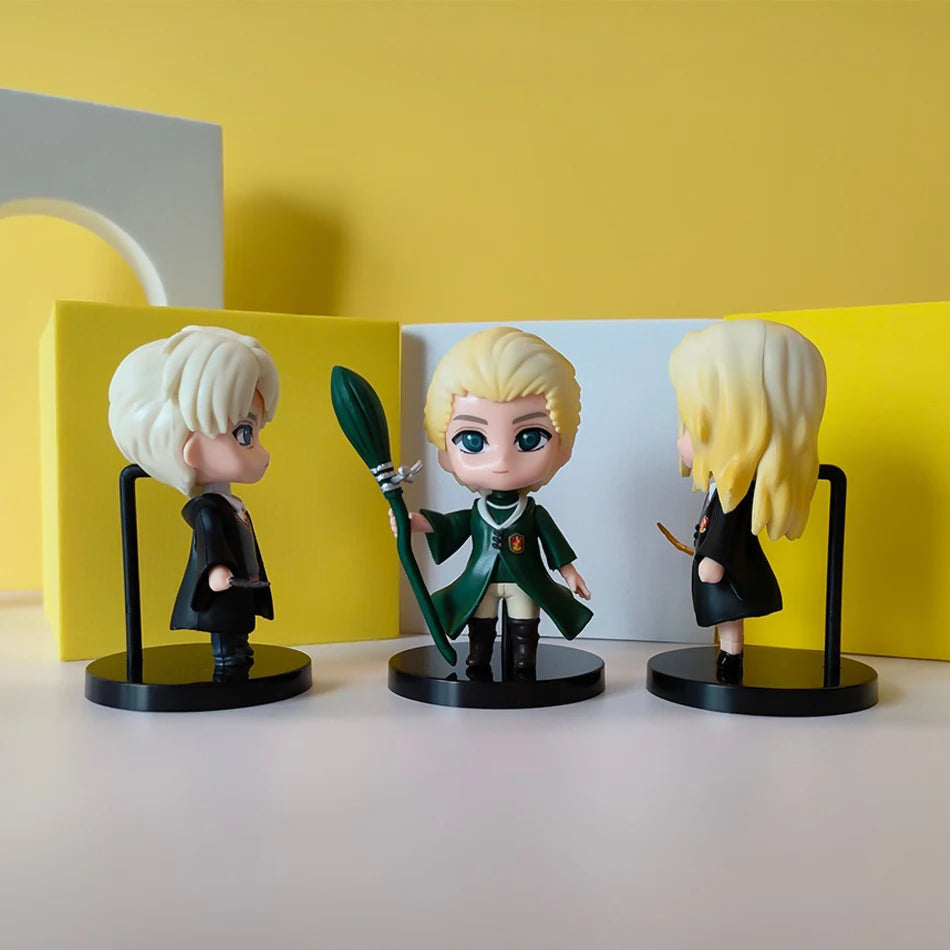7-9cm 3pcs/10pcs Harryy Q Style Potter Posket Hermione Ron Hedwig Vinyl Figure Toy Cake Decoration Car Model PVC Doll Gift Toys