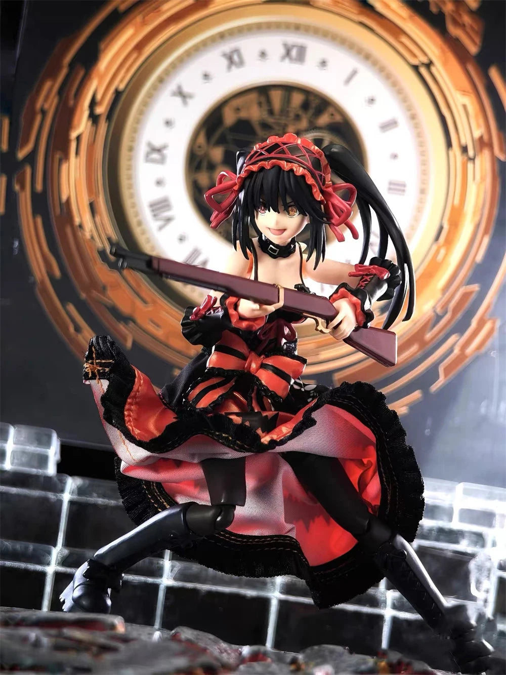 1/12 Scale Classic Anime Character Red Skirt Black Waistband Accessories For 6inchs figma Tokisaki Kurumi Action Figure Body