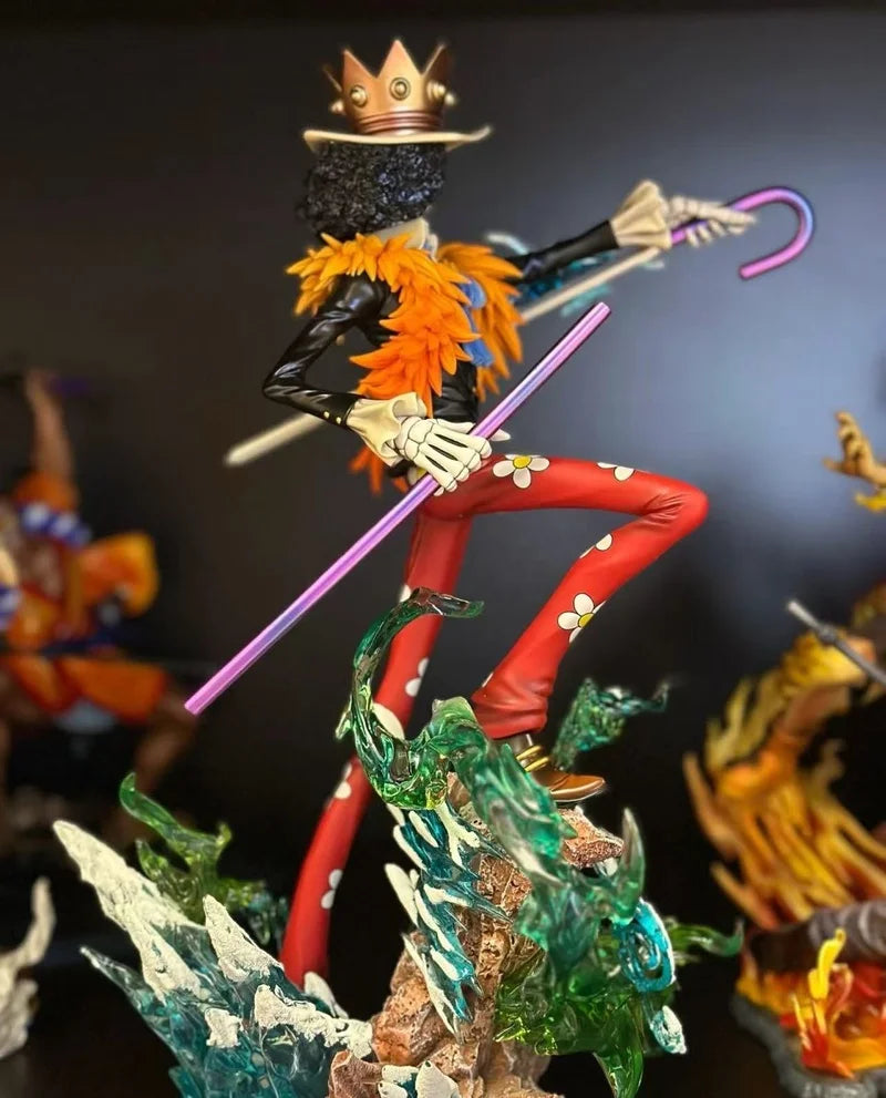 【New】33cm One Piece Anime Figure Lx Brook King Of Souls Musician Action Figure Pvc Model Statue Decor Toy Kids Christmas Gifts