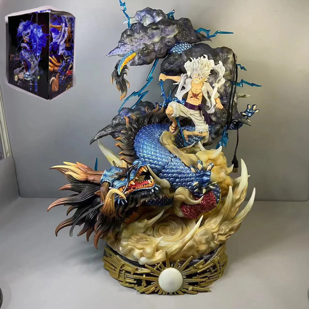 24 cm One Piece Figuren Luffy Vs Kaidou Anime Figuren Luffy Gear 5 Statue Nika Luffy Figur Gk Figur Modell Puppe Spielzeug Geschenk