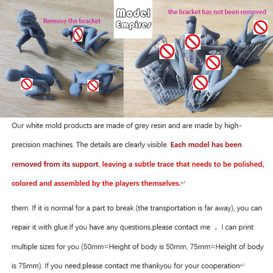 (1/35=50mm, 1/24=75mm, 1/18=100mm, 1/16=120mm) 3D printing, NSFW, GK resin doll miniature, unassembled and unpainted kit