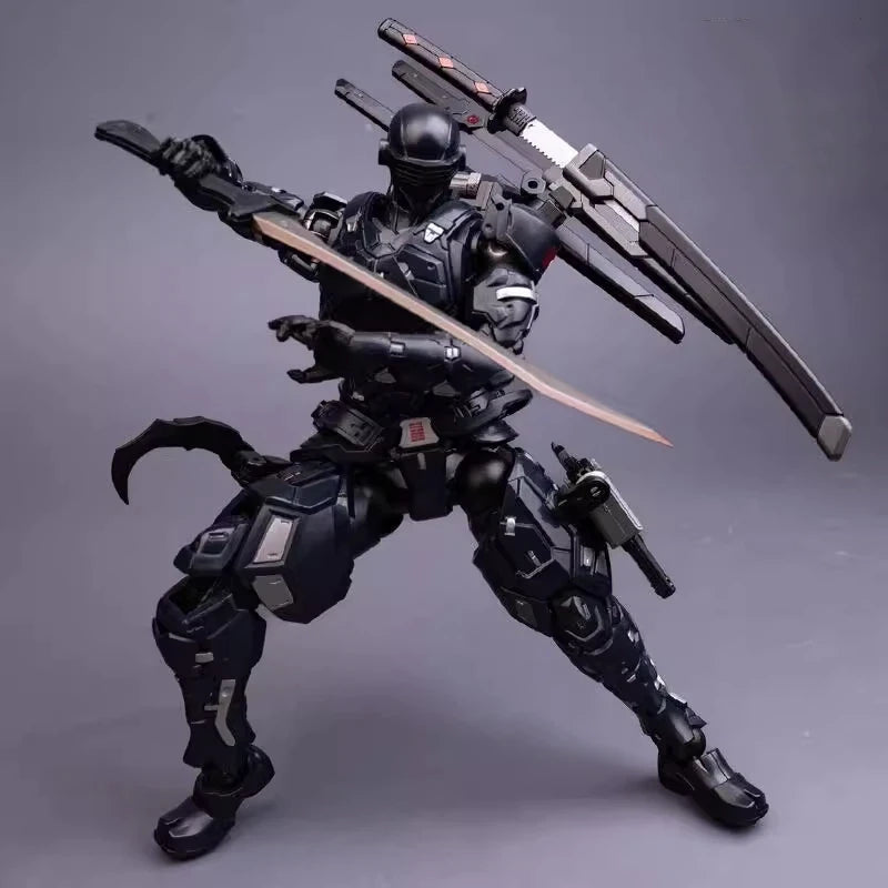 22cm Super Black Warrior SC001 Snake Eyes Action Figure 1/10 Mecha Ninja Articulated Figure Finished Model Collect Toy Boy Gift
