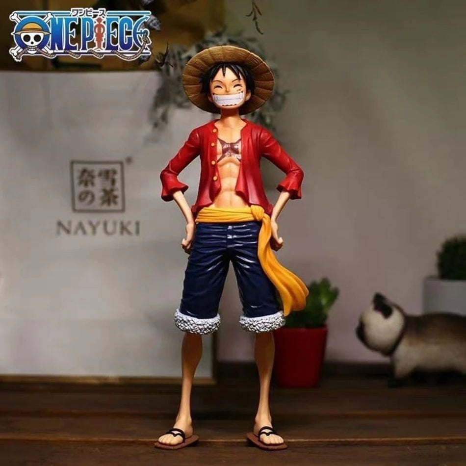 Anime One Piece Figur Selbstbewusster, lächelnder Luffy Drei Formen Gesichtswechsel Gezeiten Spiel Ornamente Sammlermodell Puppe Dekoration Spielzeug