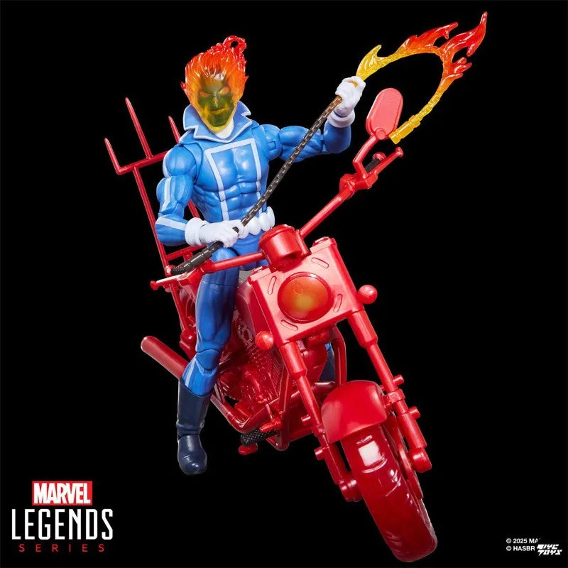 Genuine Hasbro Marvel Legends Ghost Rider Johnny Blaze with Motorcycle 1/12 Scale Collectible Action Figure Toys Model Ornaments