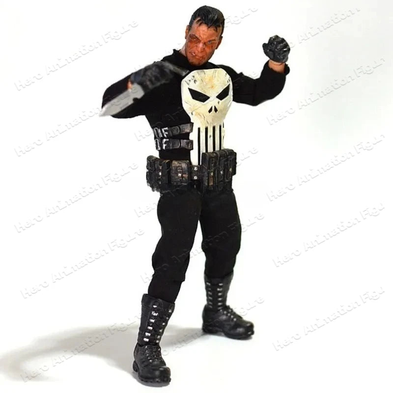 In Stock Marvel 1/12 Mezco Ant Punisher Sdcc Boo Bu Movable 6 Inch Figure Model White Punishment Uncle Skeleton Carving Toy