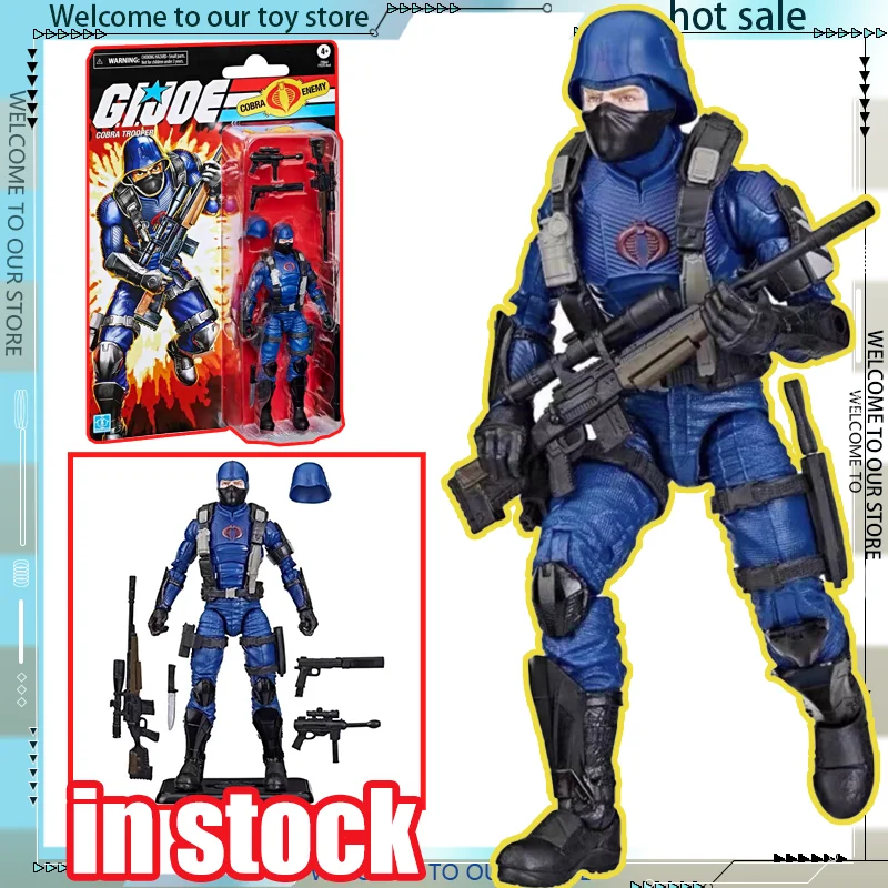 In Stock Hasbro G.I. Joe Classified Series Retro Snake Eyes Cardback Cobra Trooper Action Figure Bulk Model Toys Gifts