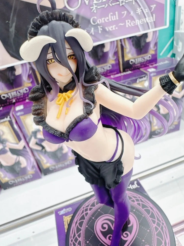 Original 18cm Overlord Purple, White And Black Maid Version Style Costume Anime Figure Model Modle Figuirne In Stock