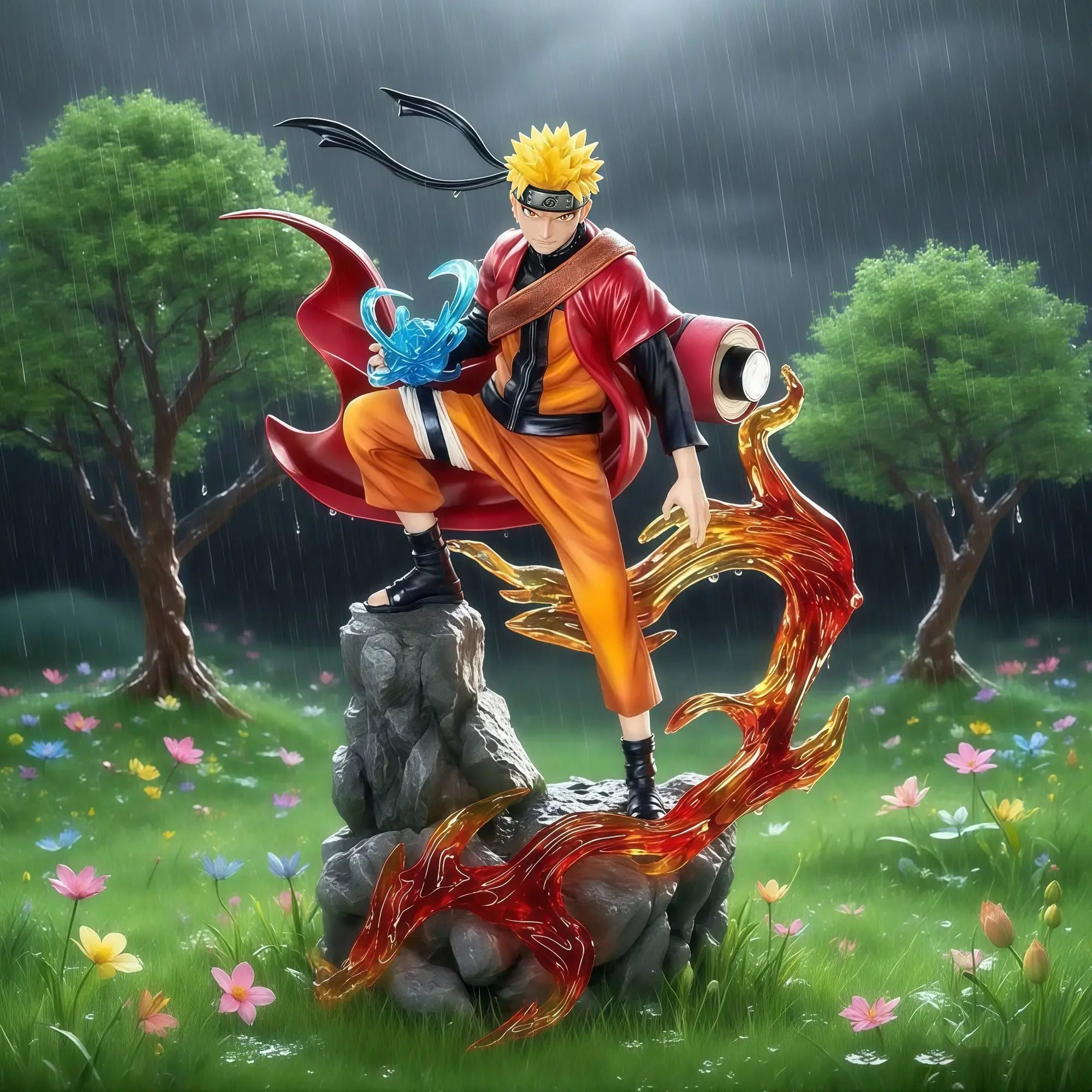 23cm Naruto Anime Action Figure - Uzumaki Naruto & Uchiha Sasuke PVC Statue Desktop Ornament Collectible Model Toy Gift