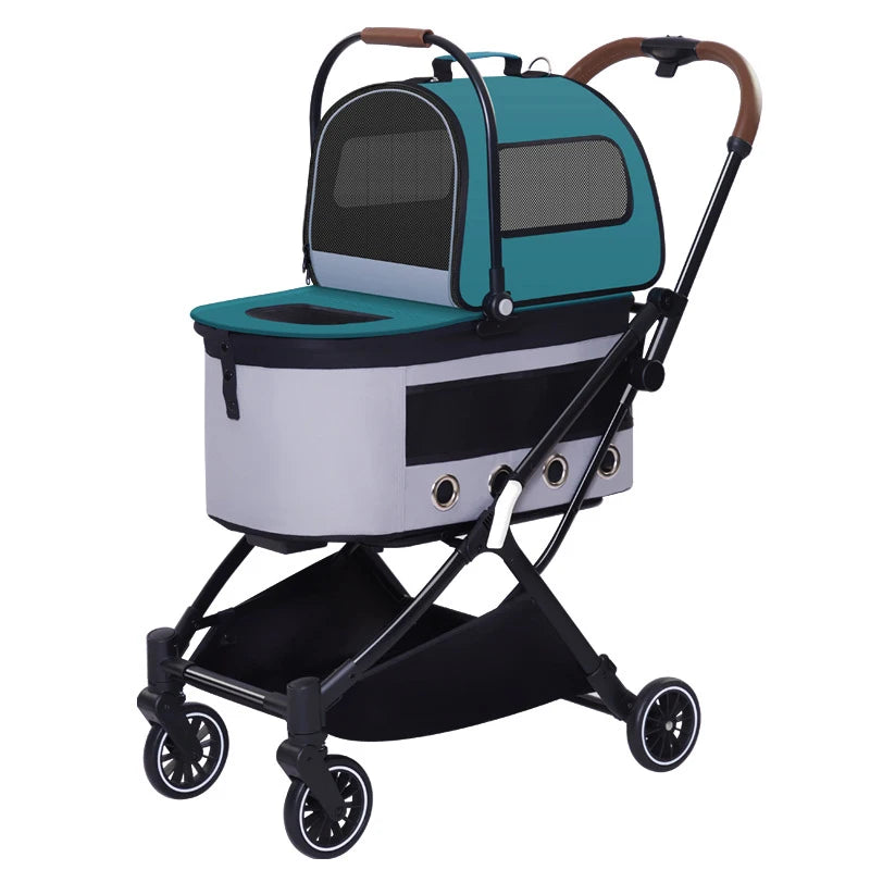 Träger Haustier-Kinderwagen Hund Katze Leichter faltbarer Wagenkorb Rucksack Ein Wagen mit drei Funktionen Käfig Haustier-Reisetrolley