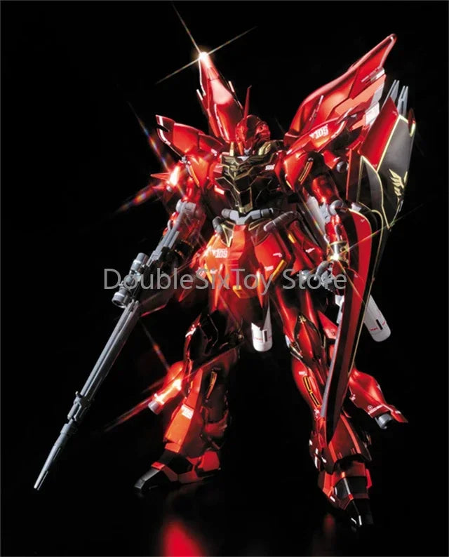Anime Mobile Suit Gundam Unicorn BANDAI Original MG 1/100 MSN-06S Sinanju Ver.Ka Electroplated color Gunpla Assembly Model Toys