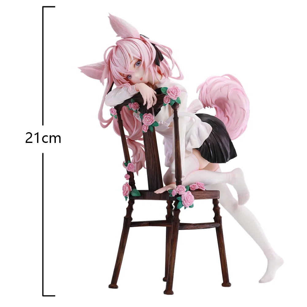Anime Rabbit Flova Figure Kneeling Pose Action Figure Kawaii Cute Beauty Flova model desktop ornaments Collection toy Gifts 21cm