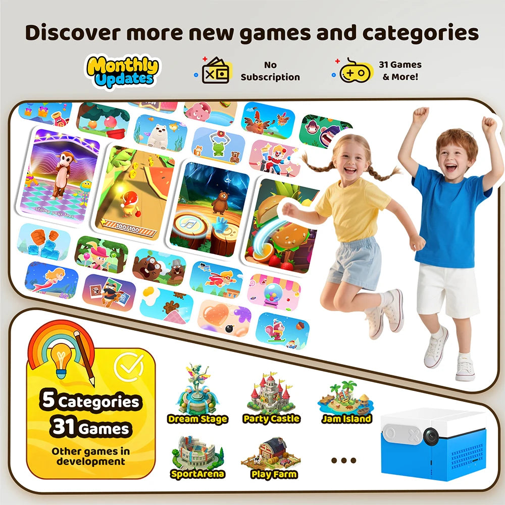 KINHANK MotionX Videospielkonsole für Kinder und Familien. Laufende Updates. Aktives Spielsystem für Kinderspielzeug. Körperliche Aktivität im Innenbereich.