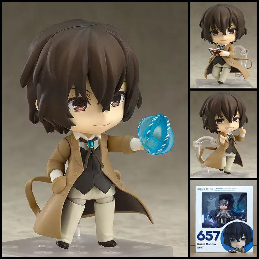 Nendoroid Bungo Stray Dogs Action Figure PVC Q Version Edogawa Ranpo 2348 Chuya Nakahara 676 Dazai Osamu 657 Model Toys For Kid