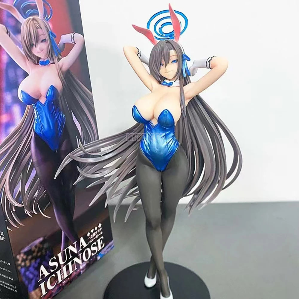 29cm Blue Archive Ichinose Asuna Bunny Girl 1/6 Figure Chinese Anime PVC Action Figure Toy Game Collectible Model Doll