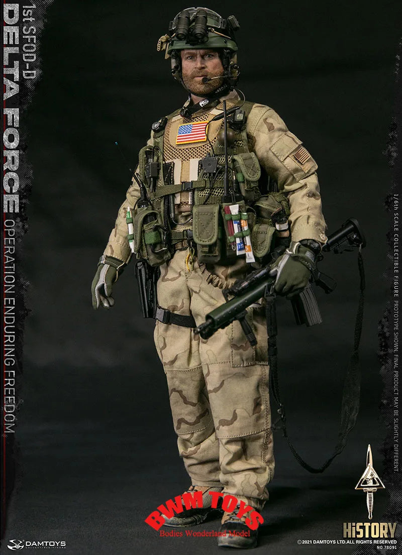 1/6 DAMTOYS DAM 78091 US. 1st SFOD-D Delta Force Operation Freedom Group Moveable Soldier Action Figure with Weapon Accessory