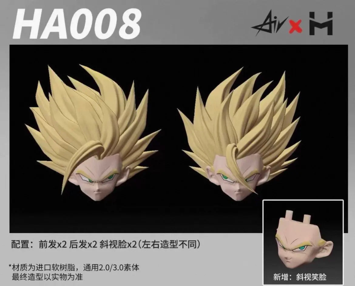 In stock HM&AIR Studio Dragon Ball Super Son Gohan Head Sculpt SSJ2 Action Figure Collectible Anime Figurine Toy Gift