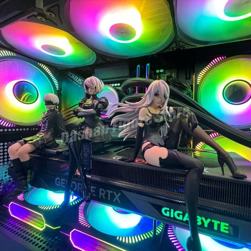 Anime NieR:Automata YoRHa A Nr. 2 Typ B Actionfigur Nudelstopper 2B 9S Sitzhaltung Figuren Sammlung Figuren Modell Spielzeug
